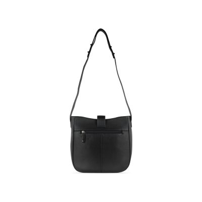 Сумка женская BUGATTI Elsa, чёрная, воловья кожа/полиэстер, 29х8х27 см-7