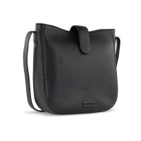 Сумка женская BUGATTI Elsa, чёрная, воловья кожа/полиэстер, 29х8х27 см