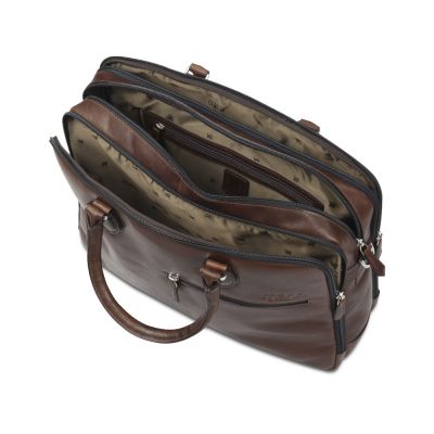 Сумка Mano Don Valentino, натуральная кожа в коричневом цвете, 41,5 х 31 х 10 см-5