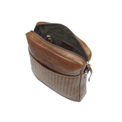 Сумка через плечо Mano Don Luca, натуральная кожа в коньячном цвете, 23 х 26,5 х 4,5 см-4