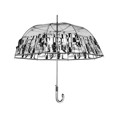 Зонт-трость Ferre, полуавтомат прозрачный/черный-0