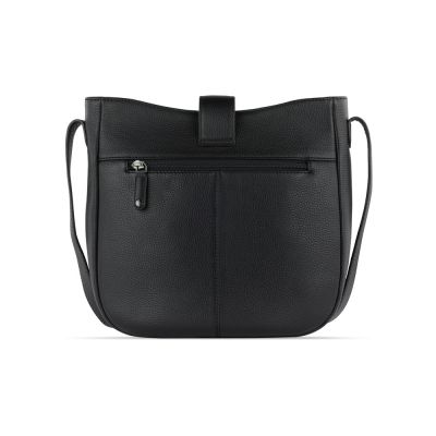 Сумка женская BUGATTI Elsa, чёрная, воловья кожа/полиэстер, 29х8х27 см-6