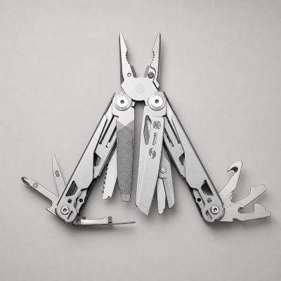 Мультитул Stinger, 107 х 40 мм, 20 функций, нержавеющая сталь, серебристый, в комплекте нейлоновый чехол, в картонной коробке-0