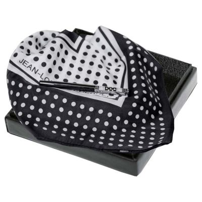 Набор Jean-Louis Scherrer: платок шелковый, ручка-роллер-0