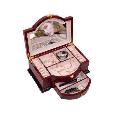 Шкатулка Виктория, красное дерево-0