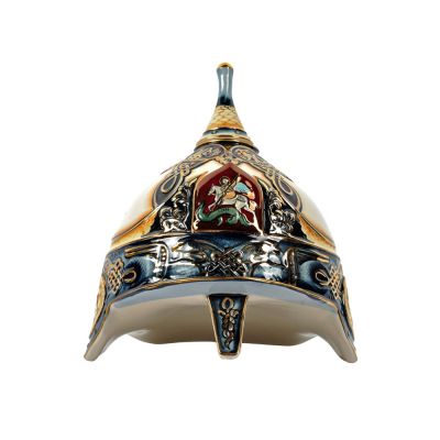 Штоф Шлем (цветной с золотом), 3л-0