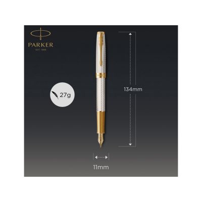 Перьевая ручка Parker Sonnet Silver Mistral GT, перо: M, цвет чернил: black, в подарочной упаковке-4