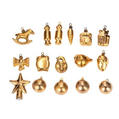 Подсвечник Новогодняя Ель (бисквит) с росписью игрушек золотом-7