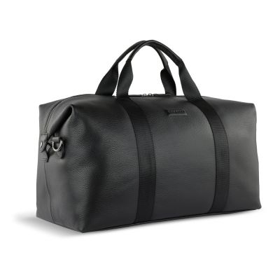 Сумка дорожная BUGATTI Elsa, чёрная, воловья кожа/полиэстер, 47х22х24 см-0