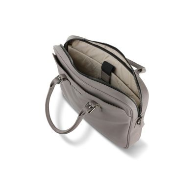 Портфель женский BUGATTI Bella, бежевый, воловья кожа/полиэстер, 38х6,5х27 см-5