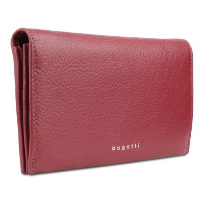 Кошелёк женский BUGATTI Lady Top, красный, натуральная воловья кожа, 19,5х2х10 см-0