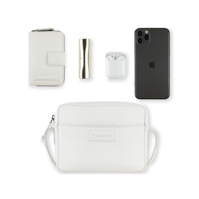 Сумка кросс-боди женская BUGATTI Elsa, белая, воловья кожа/полиэстер, 19х5,5х14 см-10