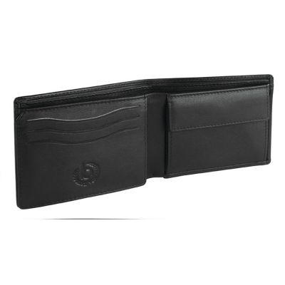 Портмоне BUGATTI Vertice, чёрное, натуральная воловья кожа, 10,5х1,5х8,5 см-1