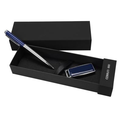 Набор Cerruti 1881: ручка шариковая, флеш-карта USB 2.0 на 2 Гб Zoom Blue-0