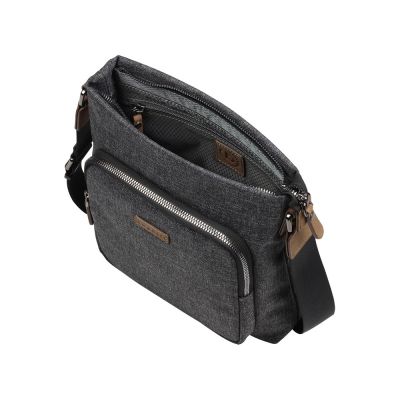 Сумка наплечная мужская BUGATTI Luce, серая, полиэстер, 24х5х25,5 см-2