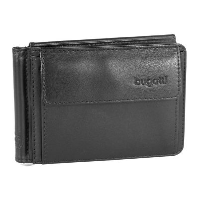 Зажим для денег BUGATTI Primo, чёрный, натуральная воловья кожа, 11х1х8 см-0