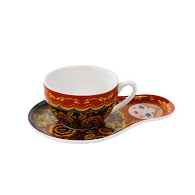 Набор чайный Хохлома: чайная пара, чай-1