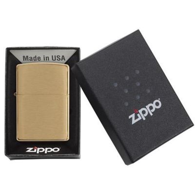 Зажигалка ZIPPO с покрытием Brushed Brass, латунь/сталь, золотистая, матовая, 38x13x57 мм-3