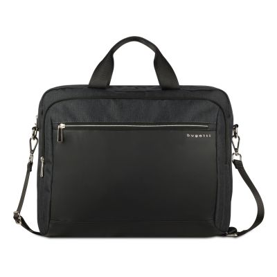 Портфель мужской BUGATTI Sera, антрацитовый, полиэстер, 40х11х34 см-1