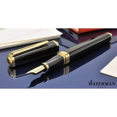 Перьевая ручка Waterman Exception, цвет: Slim Black GT, перо: F-7