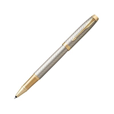 Ручка роллер Parker IM Premium Warm Silver (grey)  GT, стержень: F, цвет чернил: black, в подарочной упаковке.-0