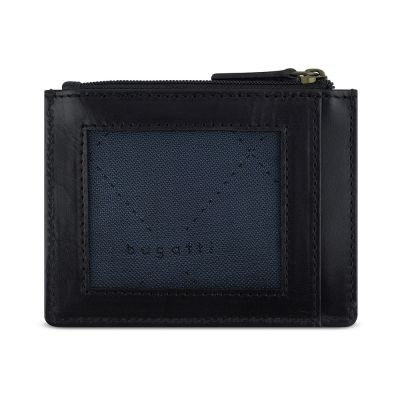 Портмоне для кредитных карт BUGATTI РЕМО | REMO, с защитой данных RFID, черное, воловья кожа, 10,5x1,5x8,2 см-2