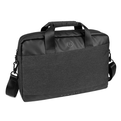 Портфель мужской BUGATTI Universum 15'', графитовый, полиэстер меланж/тарпаулин, 38х7х27 см, 7 л-0