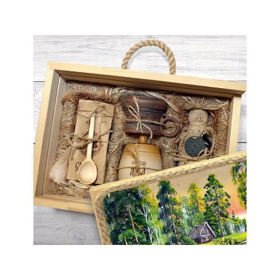 Подарочный набор Лесная пасека, бежевый-4