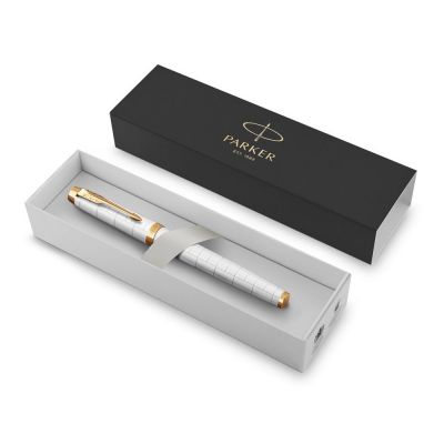 Ручка роллер Parker IM Premium T318  Pearl GT, стержень: F, цвет чернил: black, в подарочной упаковке.-1