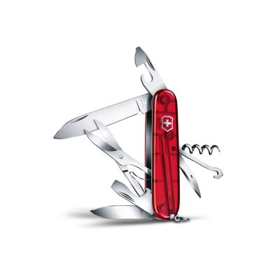 Нож перочинный VICTORINOX Climber, 91 мм, 14 функций, полупрозрачный красный-1