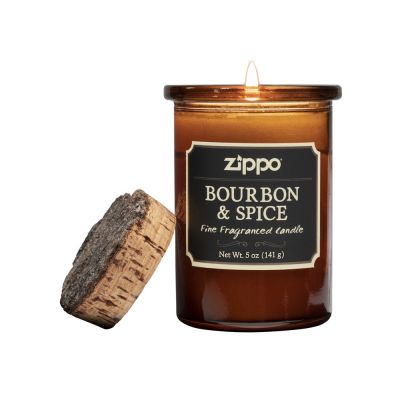 Ароматизированная свеча ZIPPO Bourbon & Spice, воск/хлопок/кора древесины/стекло, 70x100 мм-1