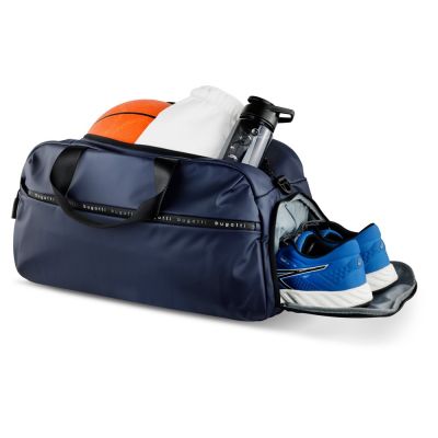 Сумка спортивная BUGATTI Blanc, синяя, тарпаулин/полиэстер, 52х26х27,5 см-4