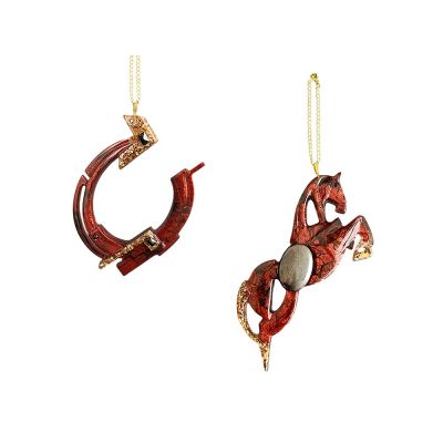 Елочные игрушки (Лошадь+Подкова).Символы года Гранат-0