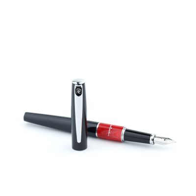 Ручка перьевая Pierre Cardin LIBRA с колпачком, черный/красный/серебро-6