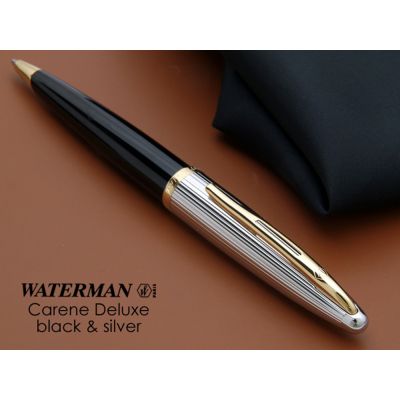 Шариковая ручка Waterman Carene De Luxe, цвет: Black/Silver, стержень: Mblue-1