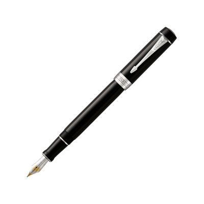 Перьевая ручка Parker Duofold Classic Black CT Centennial Fountain Pen, перо: F, цвет чернил: black, в подарочной упаковке.-0