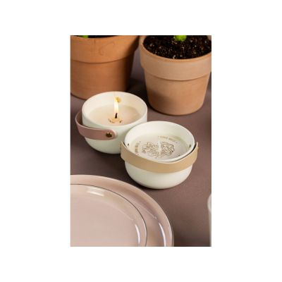 Свеча Valerie Concept с крышкой CNDL 5 BG, белый/бежевый-3