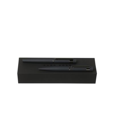 Подарочный набор: ручка шариковая, ручка роллер. Hugo Boss, темно-синий-0