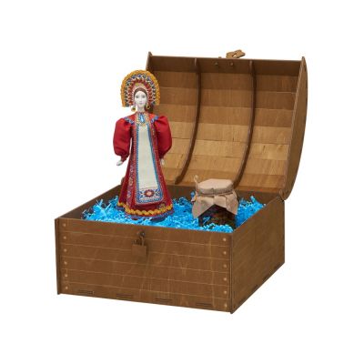 Подарочный набор: кукла фарфоровая, мед, красный-3