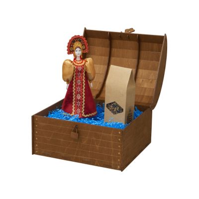 Подарочный набор: кукла фарфоровая, чай Малина с мятой, красный-1