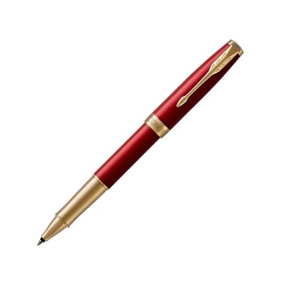 Ручка роллер Parker Sonnet  Lacquer Intense Red GT, стержень: F, цвет чернил: black, в подарочной упаковке-0