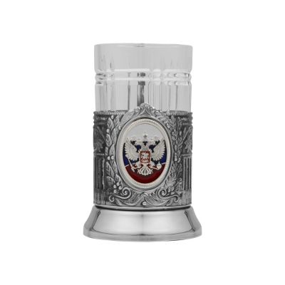 Чайный набор с подстаканником и фарфоровым чайником ЭГОИСТ-М, серебристый/белый-3