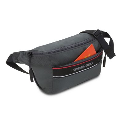 Сумка на пояс SWISSGEAR, серая, полиэстер с плетением рип-стоп, 38 x 5 x 15 см-4