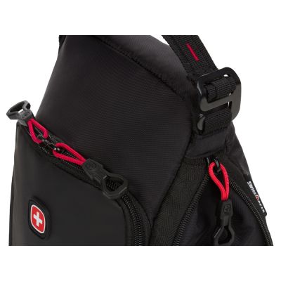 Термосумка для ланча SWISSGEAR, прорезиненный полиэстер 600D, черный/красный, 18x12x28 см, 4 л-5