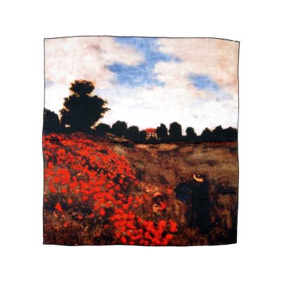 Набор: платок, складной зонт Моне. Поле маков, красный/зеленый-1