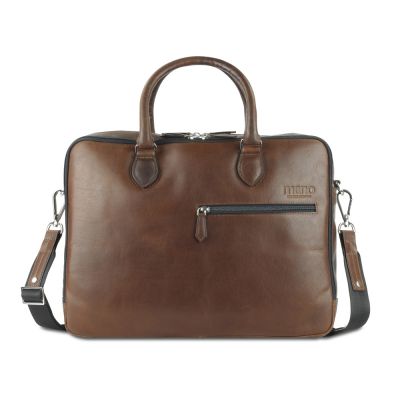 Сумка Mano Don Valentino, натуральная кожа в коричневом цвете, 41,5 х 31 х 10 см-0