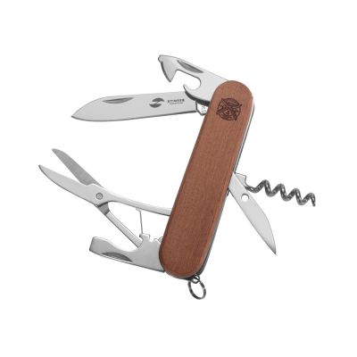 Нож перочинный Stinger, 90 мм, 11 функций, материал рукояти: древесина сапеле-0