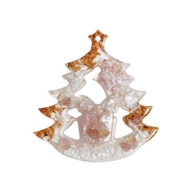 Елочные игрушки ( Снегирь+ Олень+ Ель) Розовый кварц-6