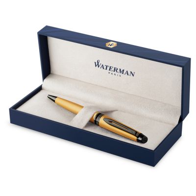 Шариковая ручка Waterman Expert Gold, цвет чернил Mblue,  в подарочной упаковке-1