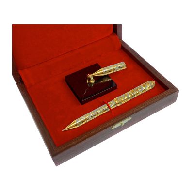 Ручка на подставке, золотистый/черный-4